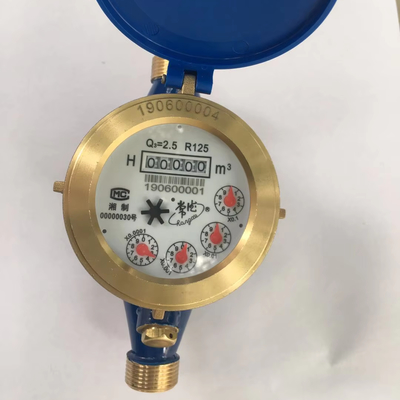 Brass Body Dry Type Conventional Water Meter with Multi Jet DN15 20 25 32 40 50 R80 R100 R125 R160 OEM Supported